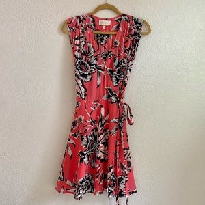 Yumi Kim 100% Silk Tropical Floral Soho Mixer Wrap Dress